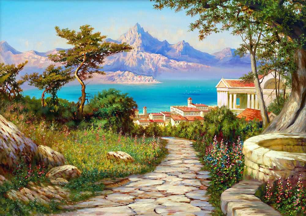 

Алмазная вышивка Алмазная Живопись Город у моря, 50x70 см, Город у моря