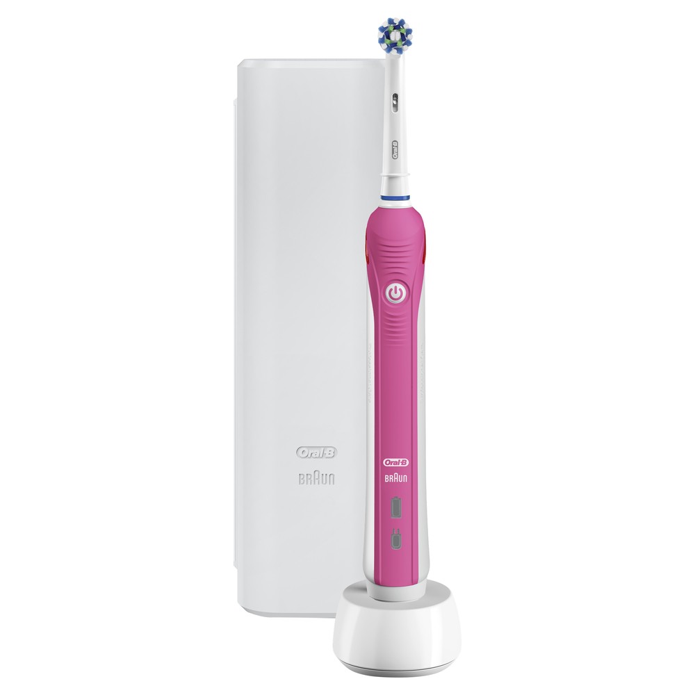 фото Зубная щетка электрическая braun oral-b pro 2 2500 cross action pink+футляр