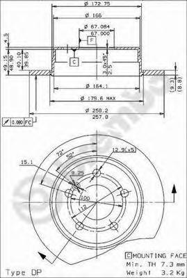 фото Тормозной диск brembo 08473821