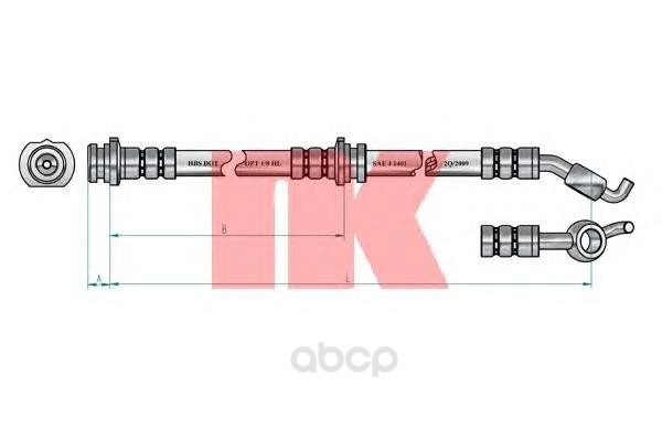 фото Шланг тормозной системы nk 8522112 передний левый