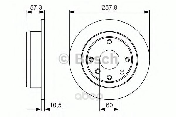 фото Тормозной диск bosch задний для chevrolet lacetti hb 05-/daewoo nubira 00- 0986479985