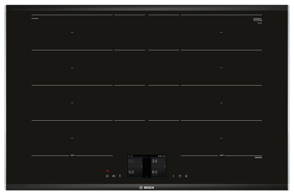 

Встраиваемая варочная панель индукционная Bosch PXY875KW1E черный, PXY875KW1E