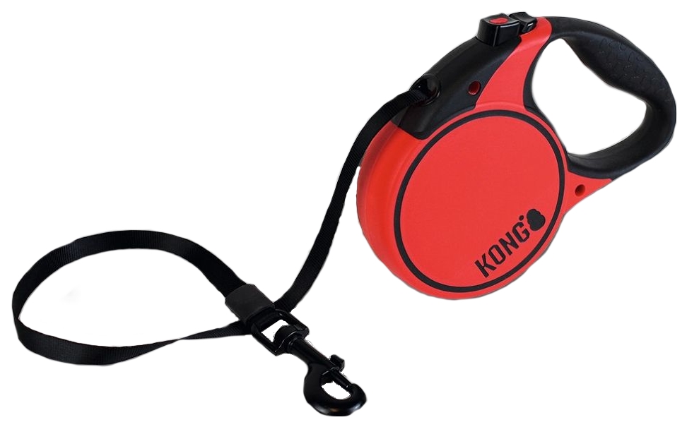 фото Поводок-рулетка для собак kong terrain l красный 5 м до 50 кг