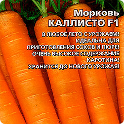

Семена Морковь Каллисто F1, 0,5 г, Уральский дачник, 196152