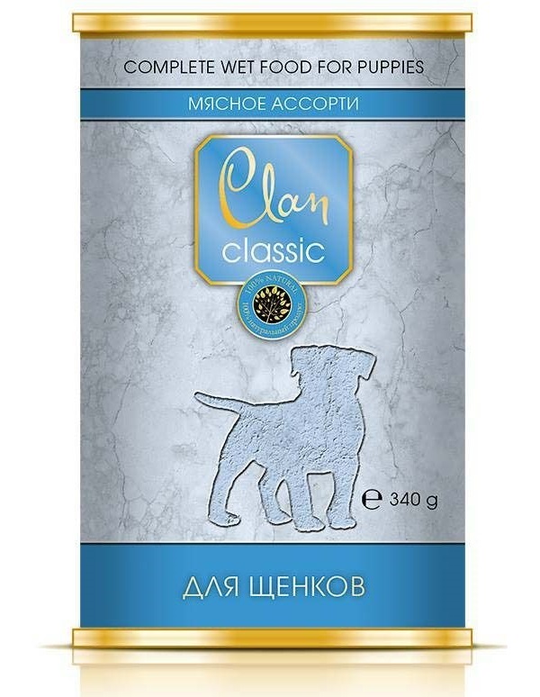 фото Консервы для щенков clan classic мясное ассорти, 340г