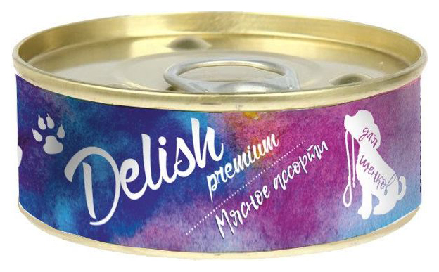 фото Консервы для щенков delish, мясное ассорти, 100г