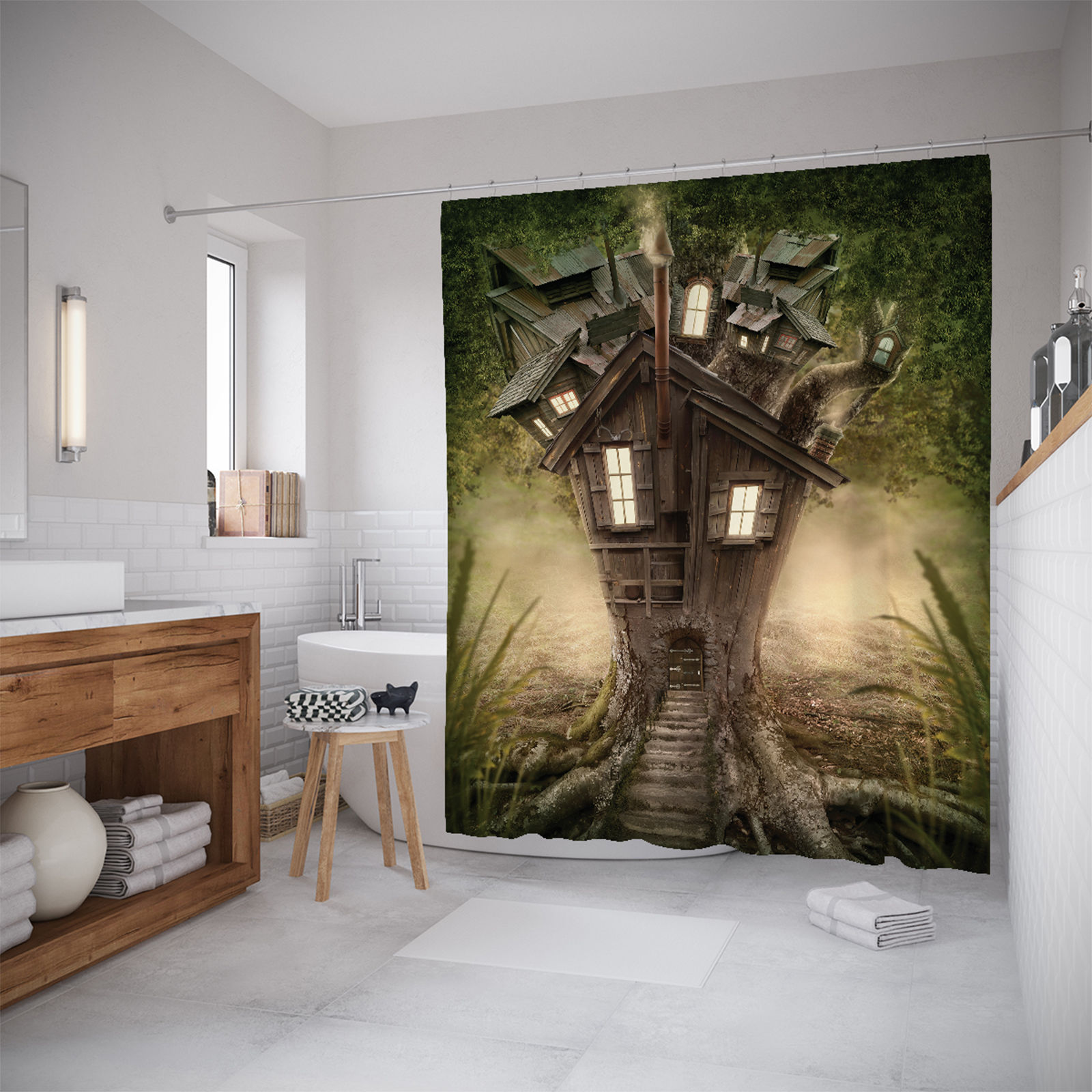 

Штора для ванной JoyArty «Магическое жилье» 180x200, Зеленый
