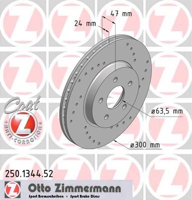 фото Тормозной диск zimmermann 250.1344.52