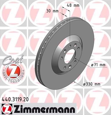 

Тормозной диск ZIMMERMANN 440.3119.20