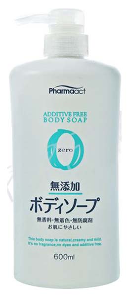 Жидкое мыло PHARMAACT Additive Free Body Soap Zero 600 мл kumano cosmetics moisture body soap жидкое мыло для тела увлажняющее 1000 мл