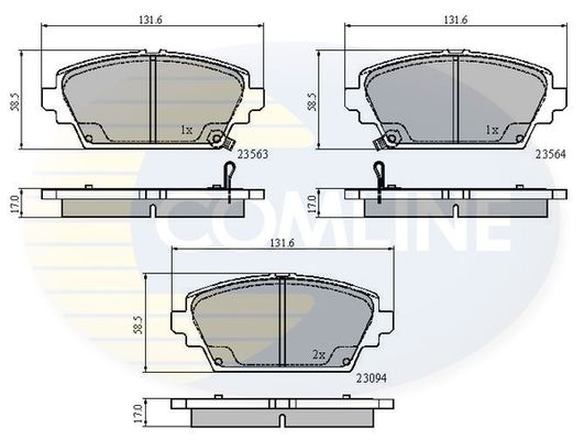 фото Комплект тормозных колодок, дисковый тормоз comline cbp3802