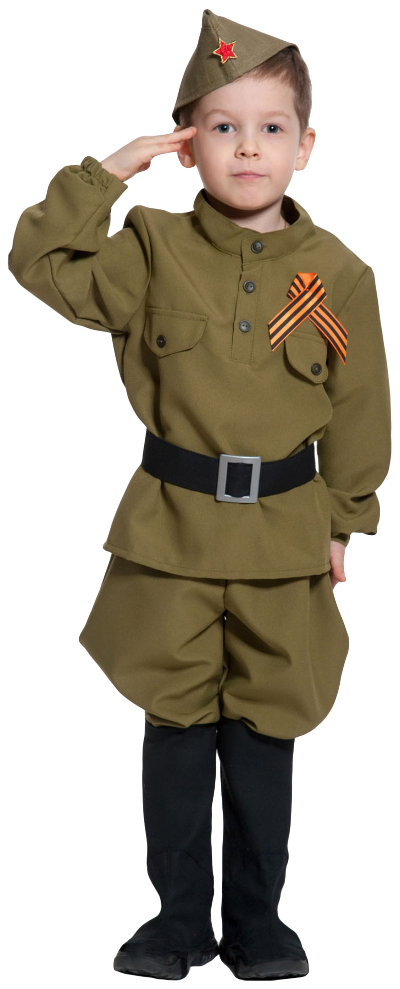 фото Карнавальный костюм карнавалофф военный, цв. хаки р.128
