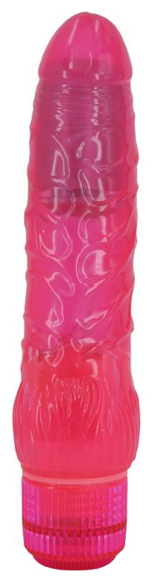 фото Розовый вибратор с богатым рельефом поверхности brilliance 17 см seven creations
