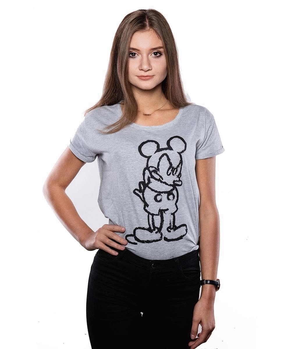 

Футболка женская Good Loot Disney Angry Mickey серая S INT, Disney Angry Mickey