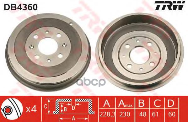 Барабан тормозной TRW/Lucas DB4360