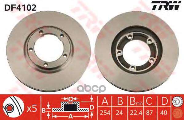 фото Тормозной диск trw/lucas df4102