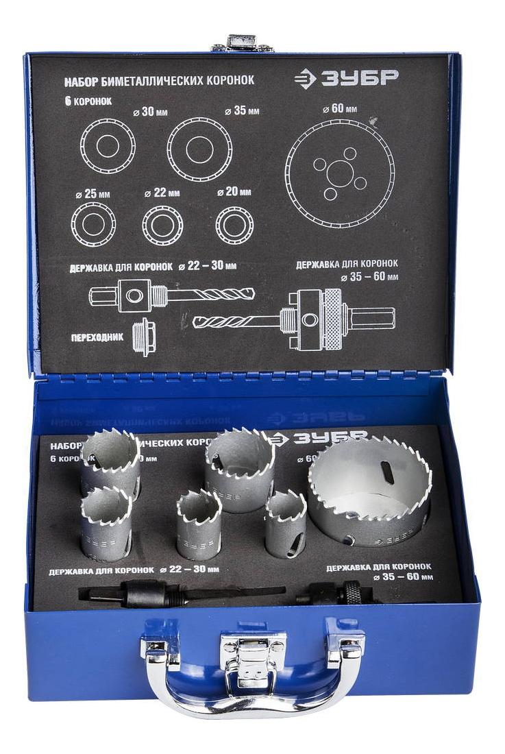

Набор коронок для дрелей, шуруповертов Зубр 29531-H6-1, Набор Зубр 'ЭКСПЕРТ': Коронки биметаллические, глубина сверления до 38мм, d 20,22,25,30,35,60мм