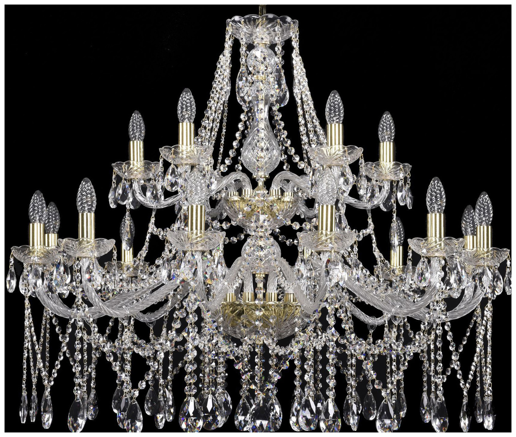 фото Люстра подвесная bohemia ivele crystal 1413/12+6/360-85/2d/g