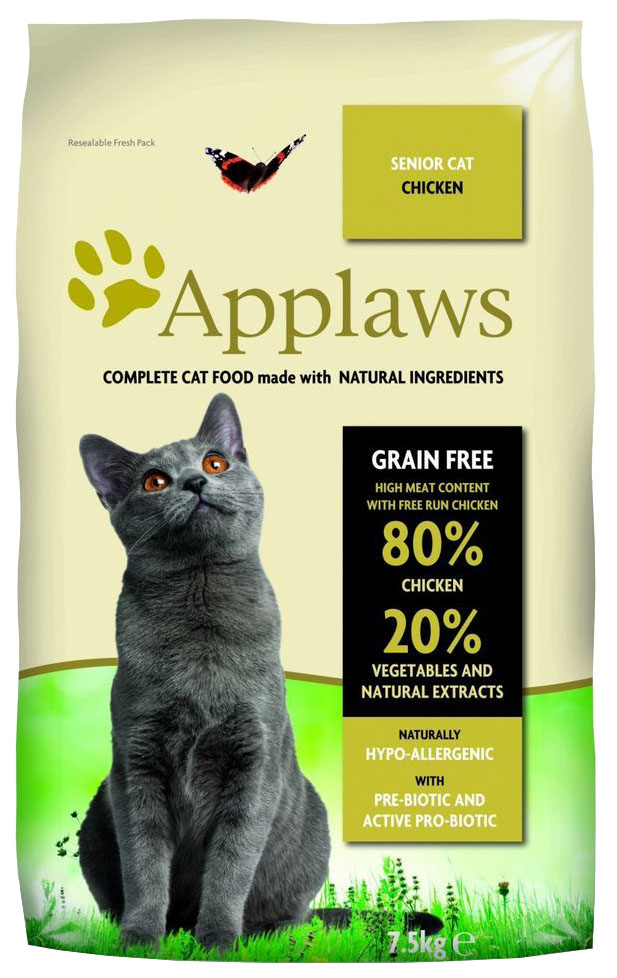 фото Сухой корм для кошек applaws senior grain free, для пожилых, курица, 7,5кг