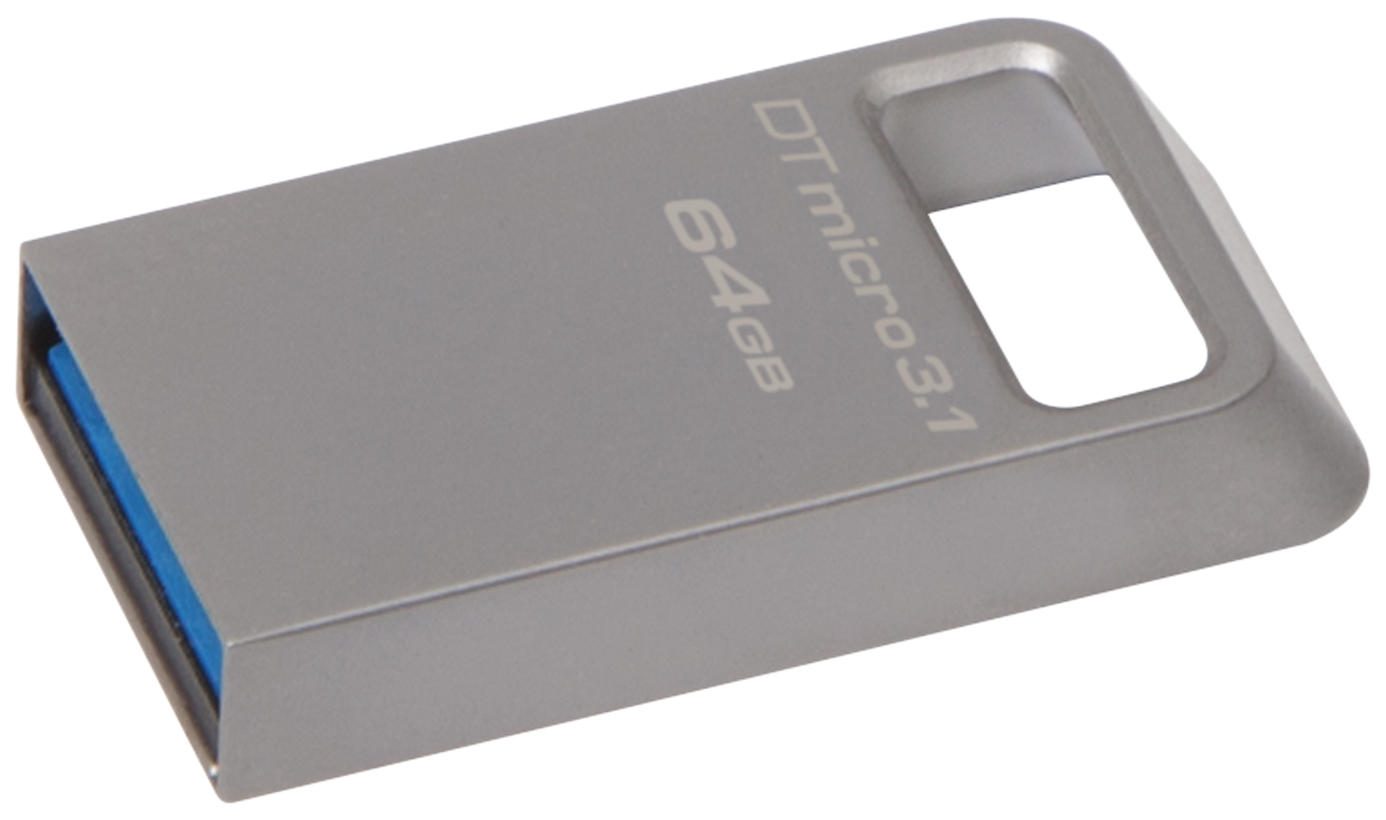 Флешка Kingston DataTraveler Micro 64ГБ Silver (DTMC3/64GB)