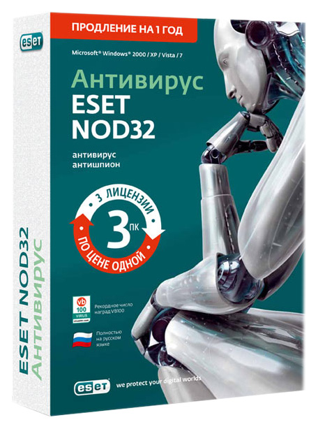 

Антивирус Eset NOD32 Antivirus 3 устройства, 1 год, NOD32 Antivirus