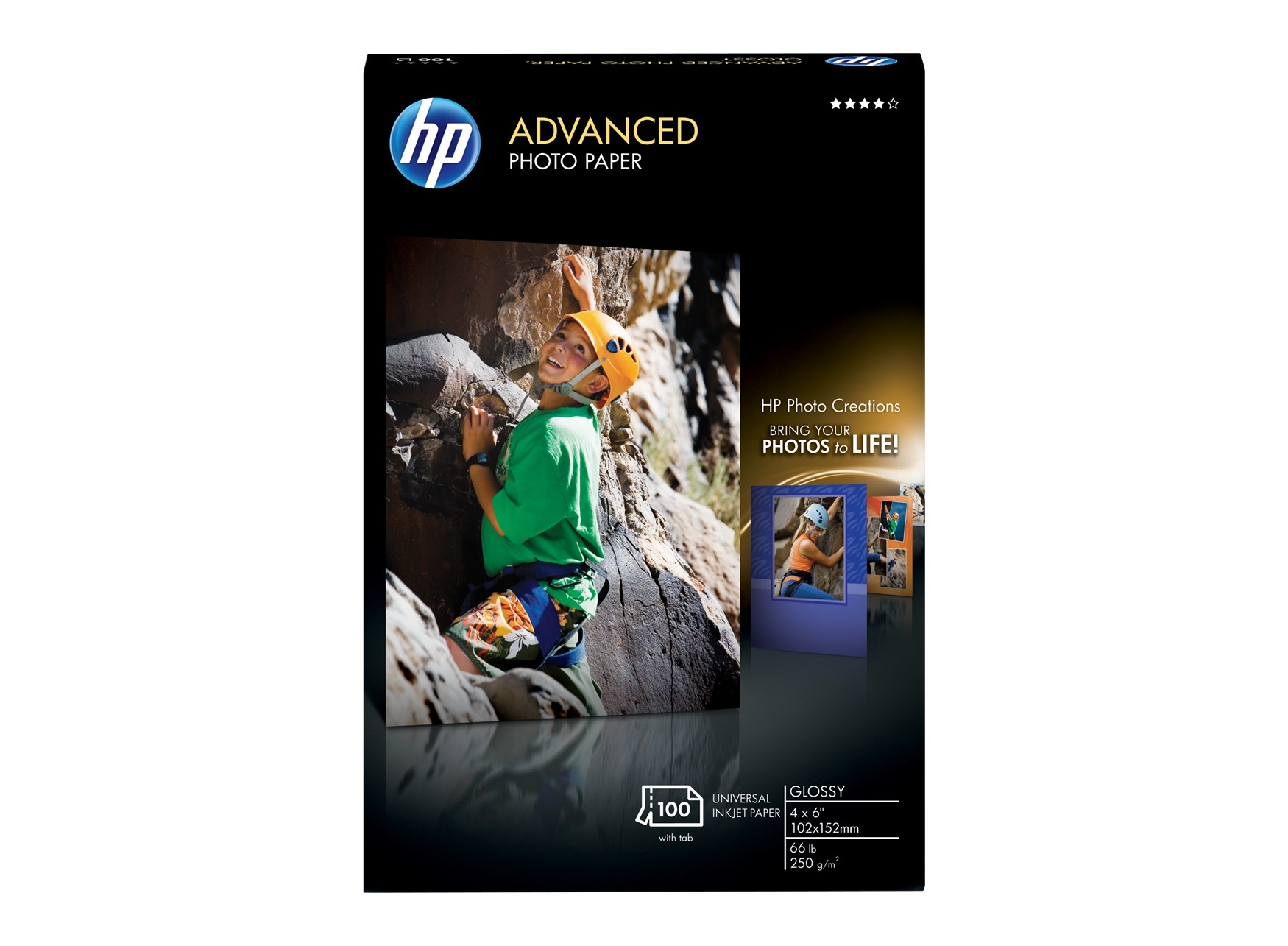 фото Фотобумага hp q8692a улучшеная глянцевая advanced photo paper, а6, 250 г/м2, 100 л