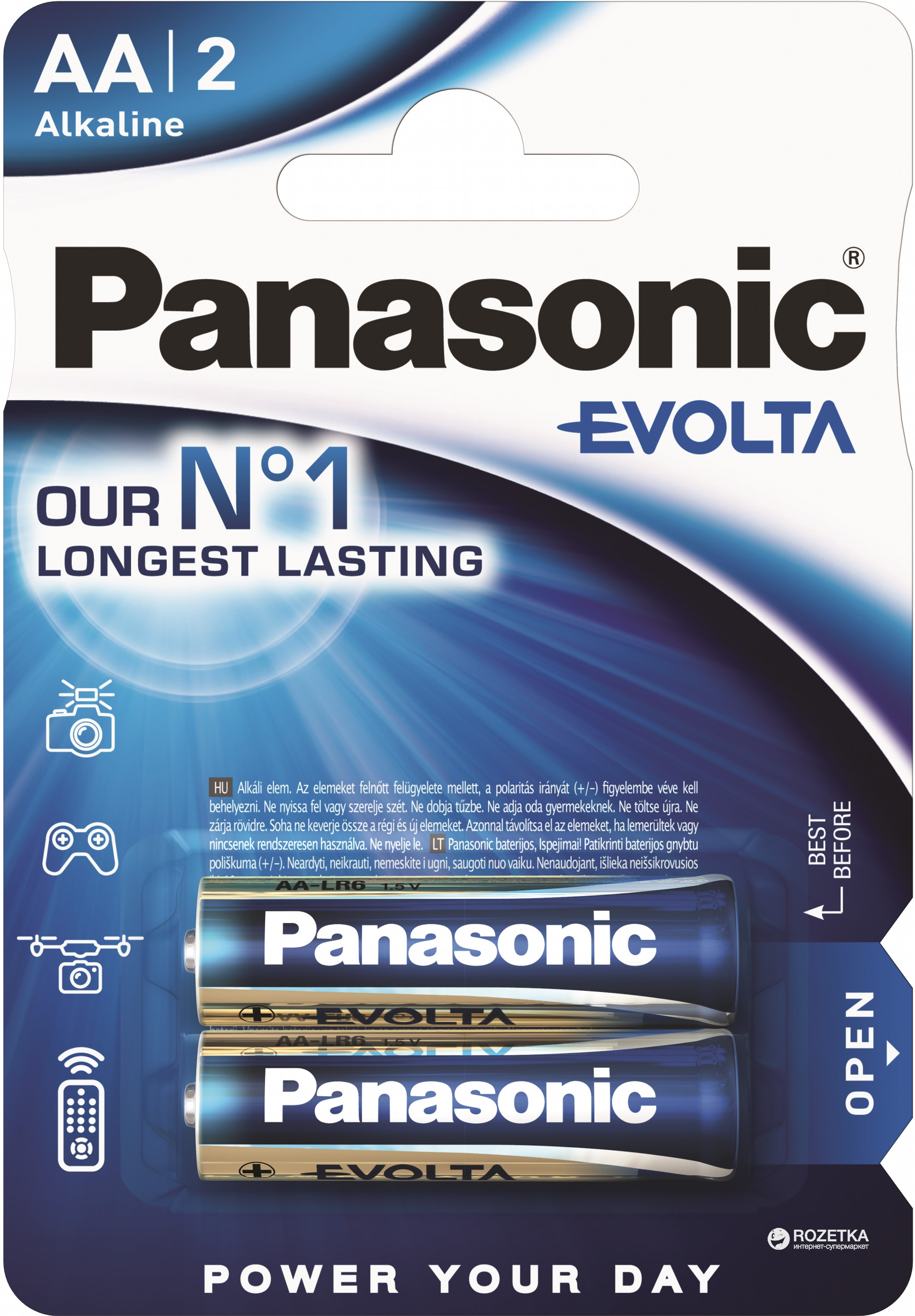 

Батарейка Panasonic Evolta LR6EGE/2BP 2 шт, Panasonic-1