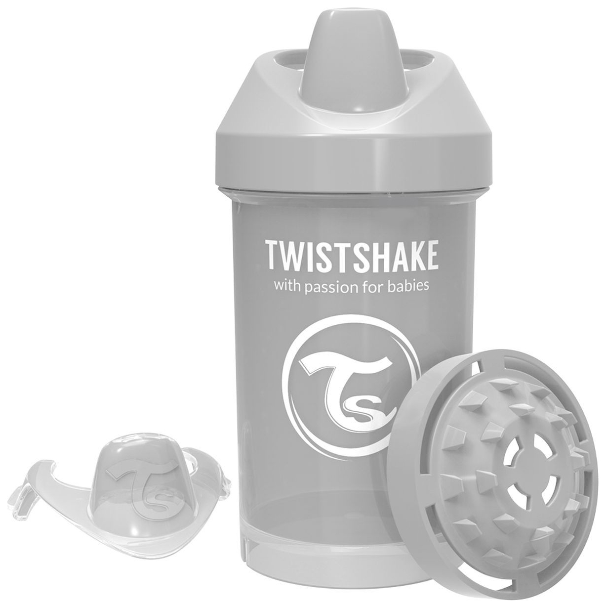 фото Поильник twistshake crawler cup пастельный серый pastel grey 300 мл