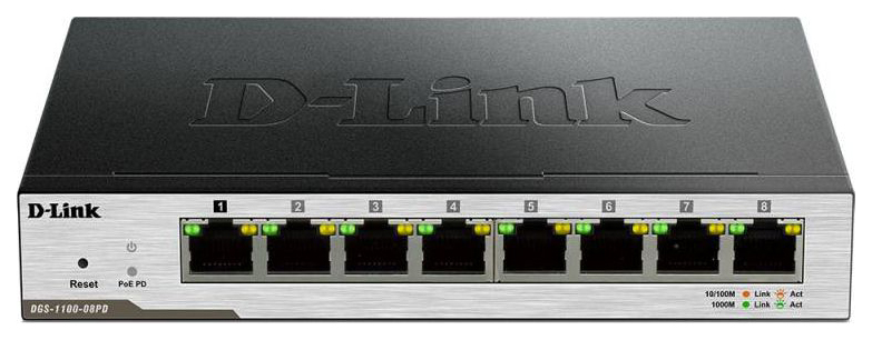 

Коммутатор D-Link DGS-1100-08PD Black/Silver, DGS-1100