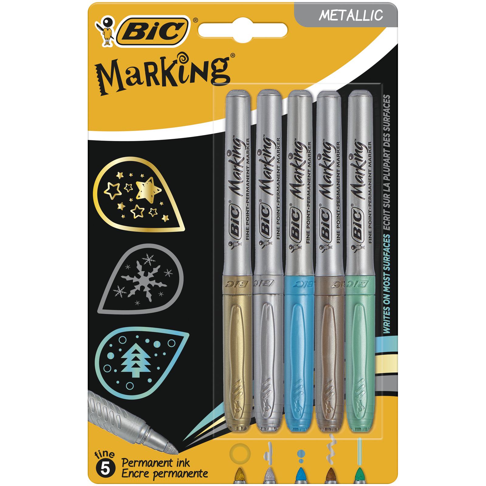 

Перманентный маркер BIC Marking металлик 5 шт