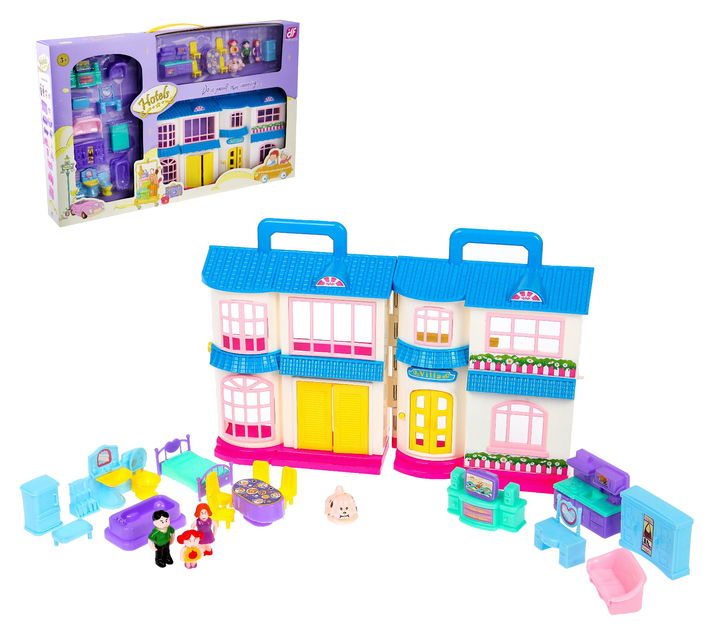 

Дом для кукол Sima-Land Семья с мебелью и аксессуарами, световые и звуковые эффекты, Разноцветный