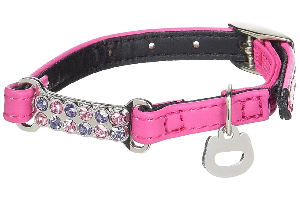 фото Ошейник premium pet japan алмазные подвески для собак, 3s, розовый, 14-18см japan premium pet