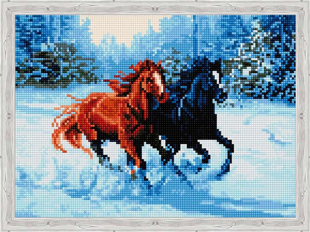 

Алмазная вышивка Цветной Пара лошадей, 30x40 см, Пара лошадей