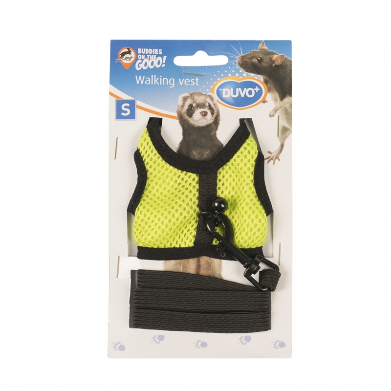 Шлейка для крыс, морских свинок и хорьков Duvo+ Walking Vest, желтая, S