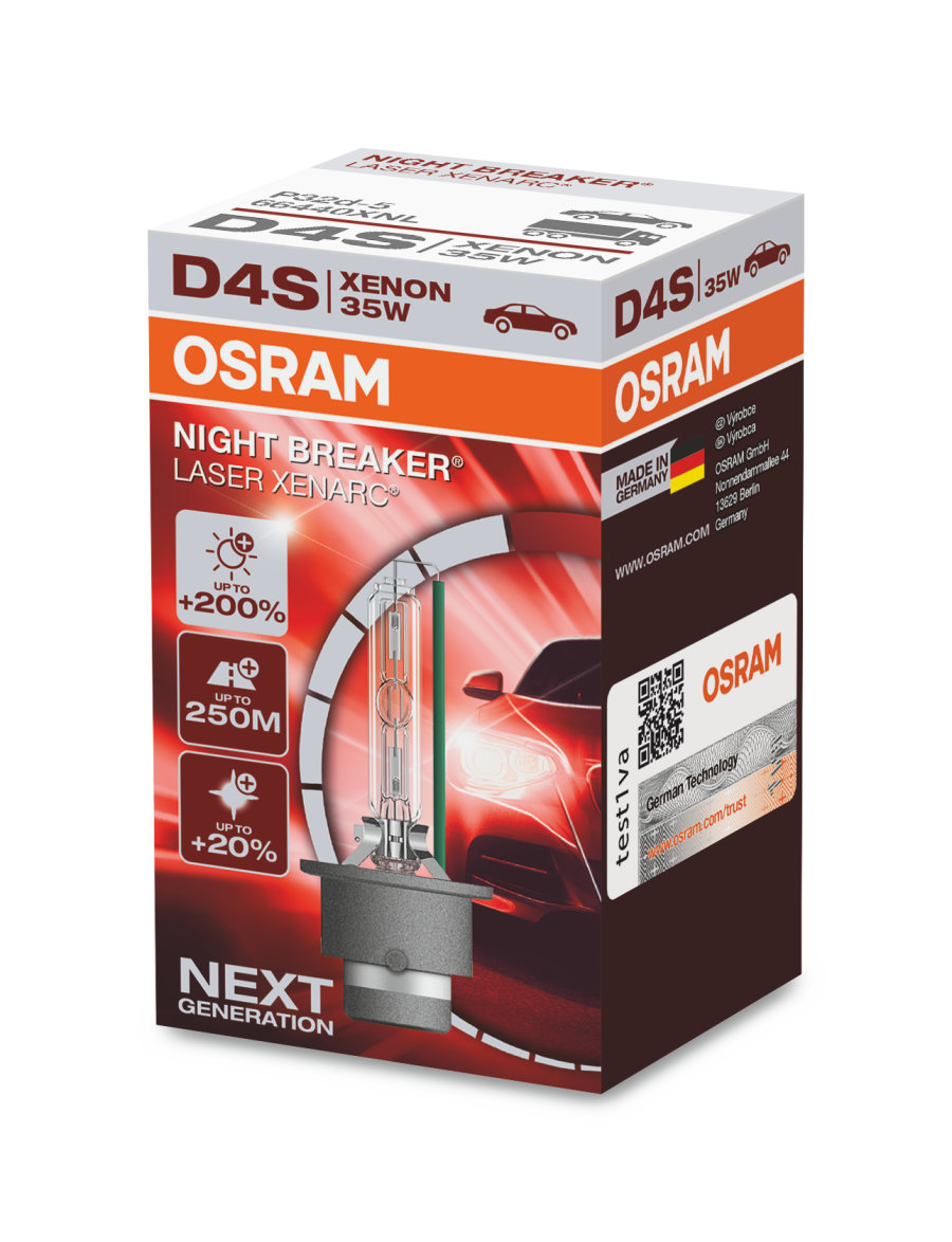 фото Лампа osram night breaker laser xenarc d4s (35w) 1шт, картон 66440xnl