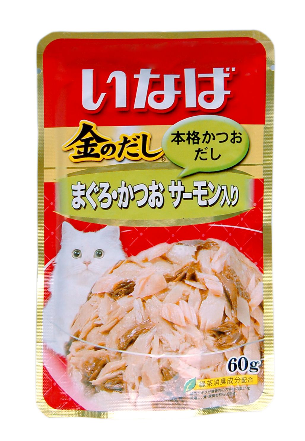 Влажный корм для кошек Inaba Ciao, японский тунец бонито и лосось, 60г