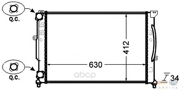 Радиатор охлаждения двигателя Hella 8MK376766-351