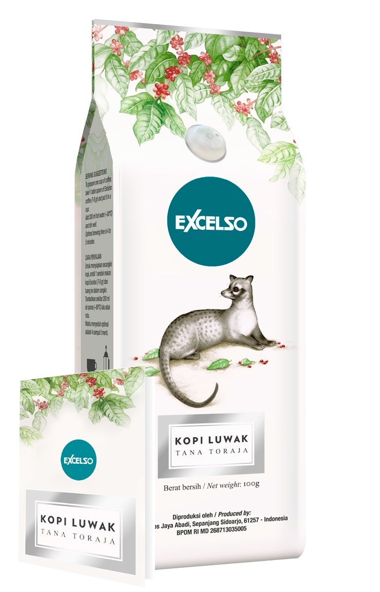 Кофе Excelso обжаренный в зерне Kopi Luwak tana toraja 100  г