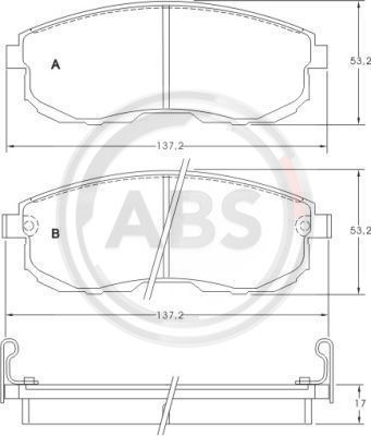 

Тормозные колодки дисковые ABS 36691