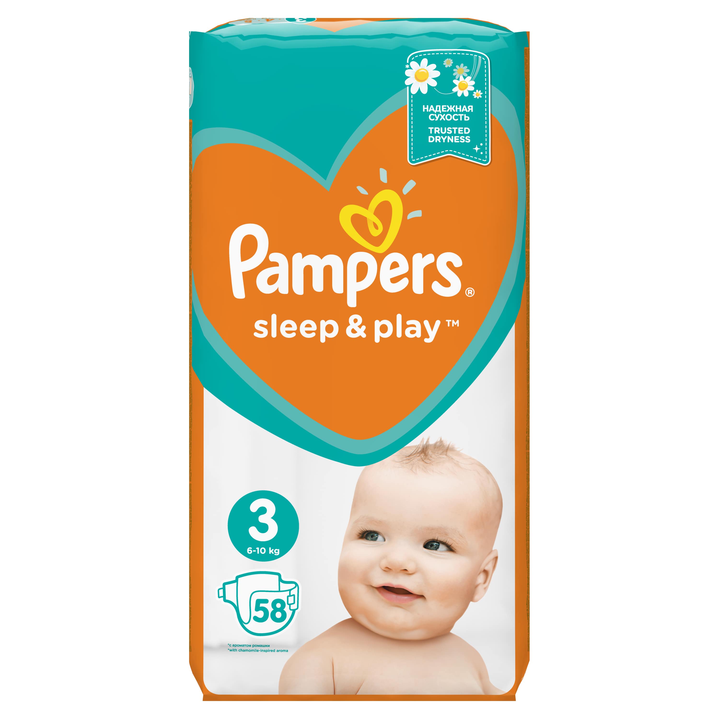 фото Подгузники pampers sleep & play 3 (5-9 кг), 58 шт.