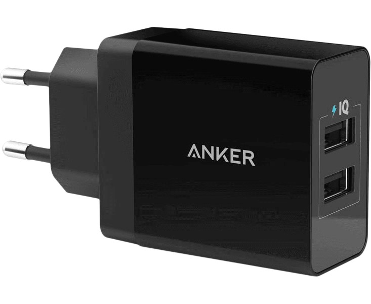 фото Сетевое зарядное устройство anker powerport 2, 2xusb, 4,8 a, (a2021l11) black