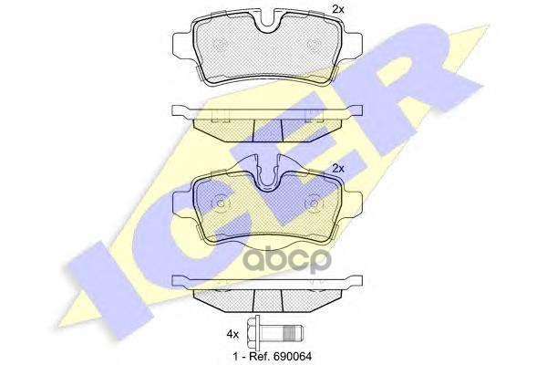 фото Комплект тормозных колодок icer 181812