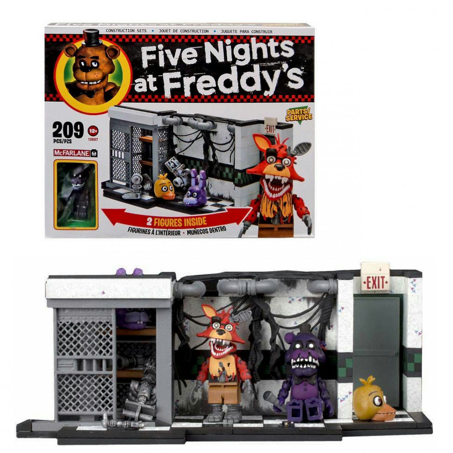 фото Конструктор пластиковый mcfarlane toys запчасти и сервис parts & service fnaf 209 деталей