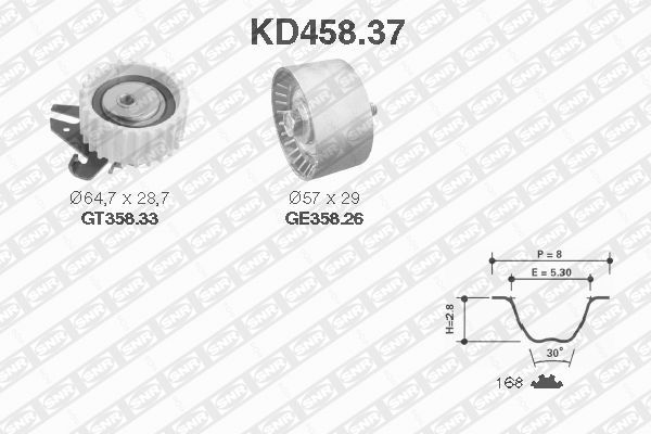 

Комплект ремня ГРМ SNR KD458.37