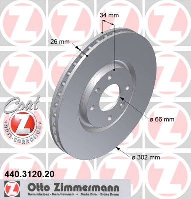 фото Тормозной диск zimmermann 440.3120.20