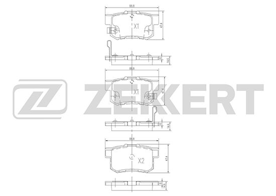 

Комплект тормозных колодок, дисковый тормоз ZEKKERT BS-1713