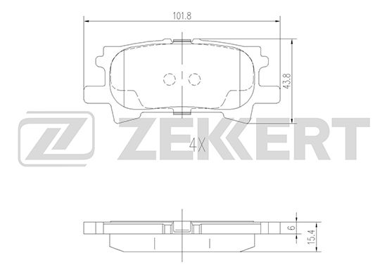 фото Комплект тормозных колодок, дисковый тормоз zekkert bs-1995