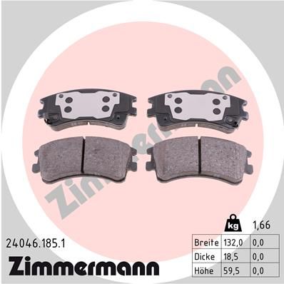 Тормозные колодки ZIMMERMANN дисковые 24046.185.1