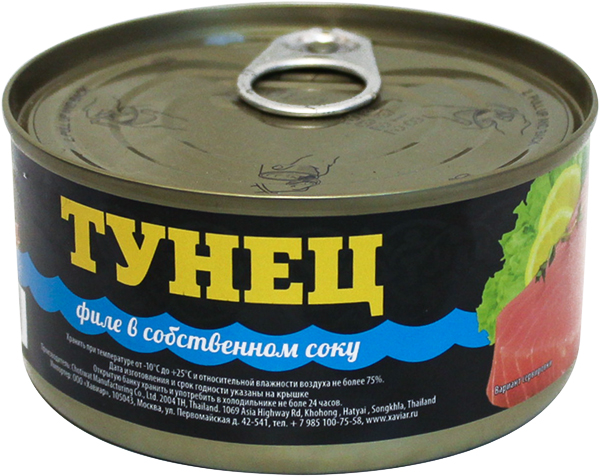 

Тунец филе в собственном соку, Хавиар, 1 шт. по 185 г, Тунец филе в собственном соку