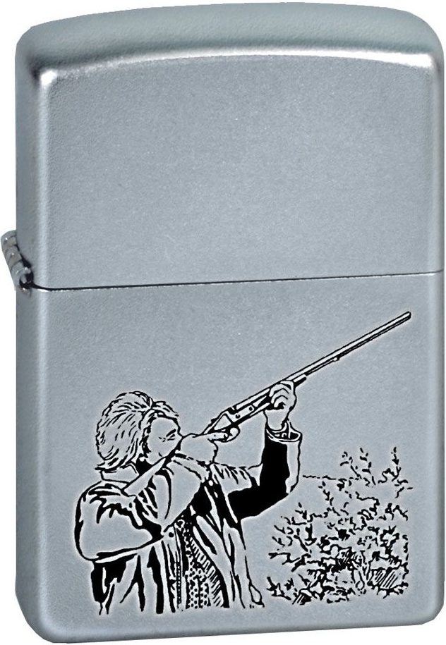 

Бензиновая зажигалка Zippo №205 Hunter Satin Chrome, Серебристый, №205 Hunter